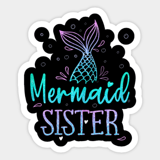 Mermaid Sister Birthday Mermaid Tail Squad Family Matching Sticker